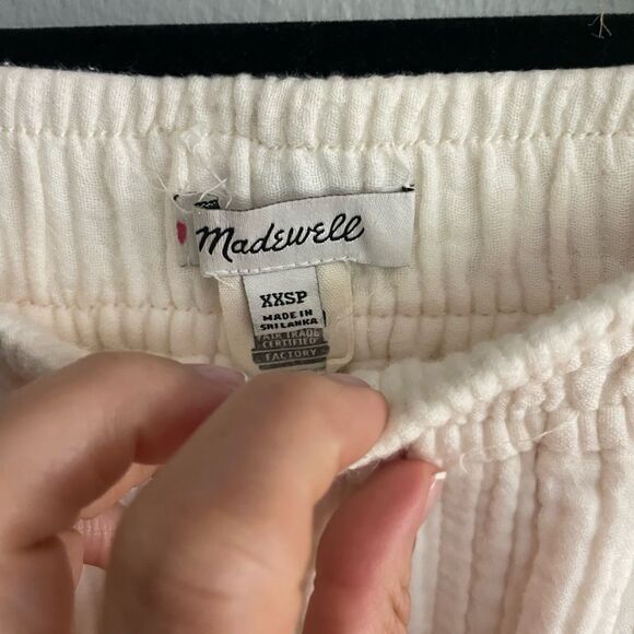 Madewell Gauze Ivory Wide Leg Pants Women's Size XXS Petite - Picture 9 of 11
